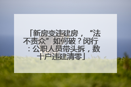 新房变违建房，“法不责众”如何破？闵行：公职人员带头拆，数十户违建清零