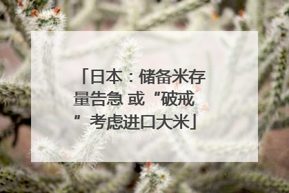 日本：储备米存量告急 或“破戒”考虑进口大米
