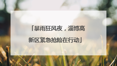 暴雨狂风夜，淄博高新区紧急抢险在行动