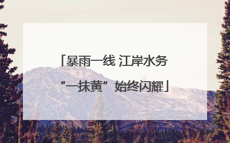 暴雨一线 江岸水务“一抹黄”始终闪耀