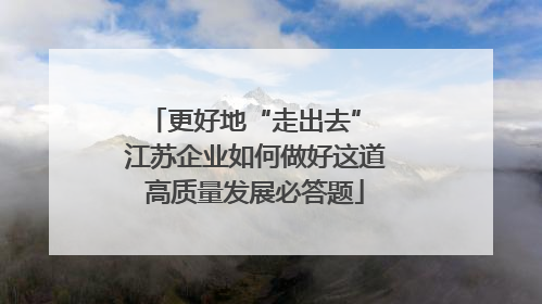 更好地“走出去” 江苏企业如何做好这道高质量发展必答题