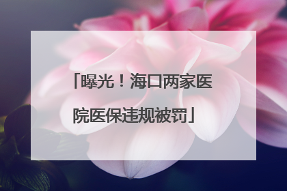 曝光！海口两家医院医保违规被罚