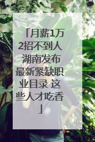 月薪1万2招不到人 湖南发布最新紧缺职业目录 这些人才吃香