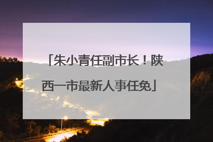 朱小青任副市长！陕西一市最新人事任免