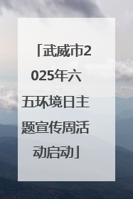 武威市2025年六五环境日主题宣传周活动启动
