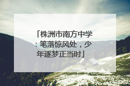 株洲市南方中学：笔落惊风处，少年逐梦正当时