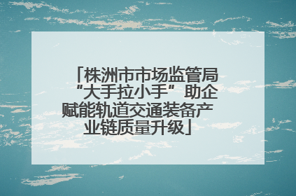 株洲市市场监管局“大手拉小手”助企赋能轨道交通装备产业链质量升级