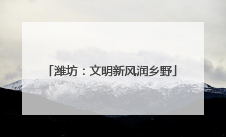 潍坊：文明新风润乡野