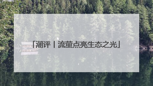 潮评丨流萤点亮生态之光