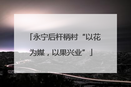 永宁后杆柄村“以花为媒，以果兴业”