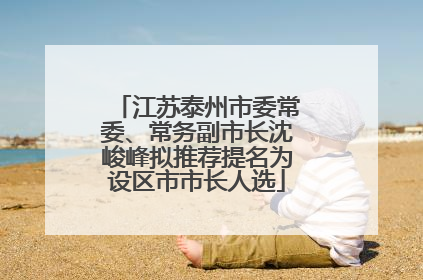 江苏泰州市委常委、常务副市长沈峻峰拟推荐提名为设区市市长人选