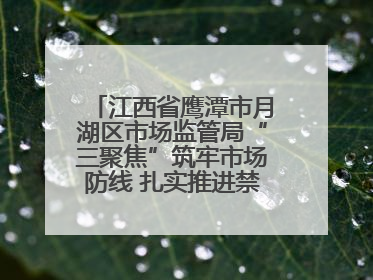江西省鹰潭市月湖区市场监管局“三聚焦”筑牢市场防线 扎实推进禁捕退捕工作