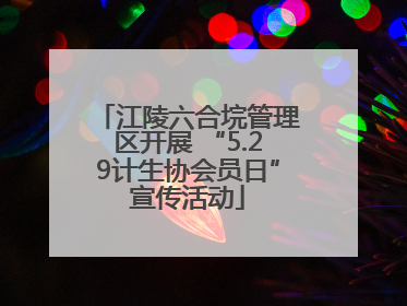 江陵六合垸管理区开展 “5.29计生协会员日”宣传活动