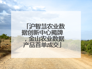 沪智慧农业数据创新中心揭牌，金山农业数据产品首单成交