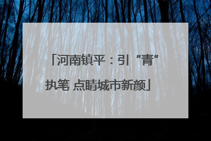 河南镇平：引“青”执笔 点睛城市新颜