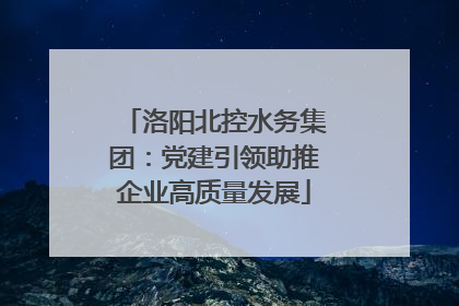 洛阳北控水务集团：党建引领助推企业高质量发展