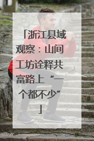 浙江县域观察：山间工坊诠释共富路上“一个都不少”