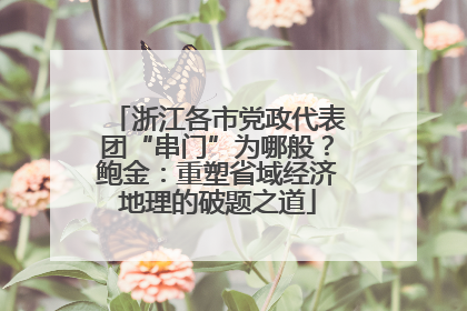 浙江各市党政代表团“串门”为哪般？鲍金：重塑省域经济地理的破题之道