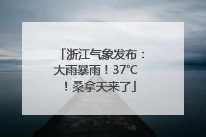 浙江气象发布：大雨暴雨！37℃！桑拿天来了