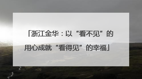 浙江金华：以“看不见”的用心成就“看得见”的幸福