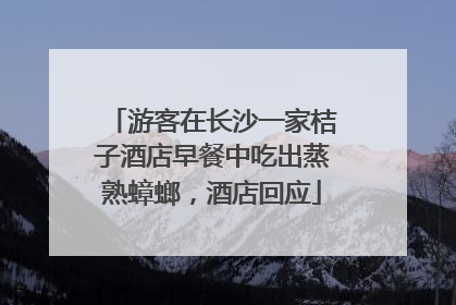 游客在长沙一家桔子酒店早餐中吃出蒸熟蟑螂，酒店回应