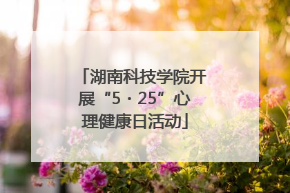 湖南科技学院开展“5・25”心理健康日活动