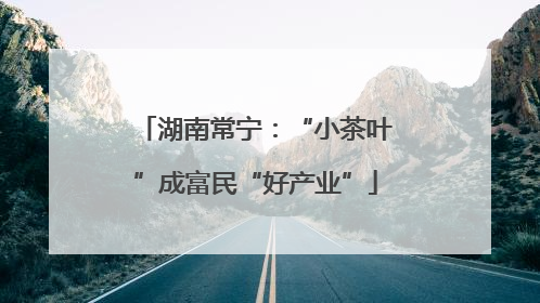 湖南常宁：“小茶叶”成富民“好产业”
