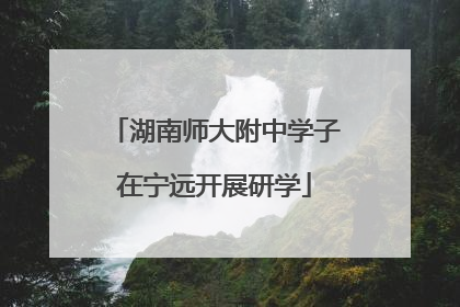 湖南师大附中学子在宁远开展研学