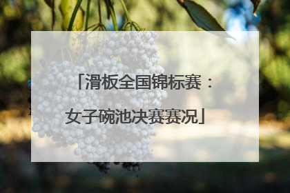 滑板全国锦标赛:女子碗池决赛赛况
