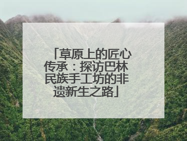 草原上的匠心传承：探访巴林民族手工坊的非遗新生之路