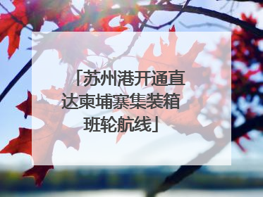 苏州港开通直达柬埔寨集装箱班轮航线