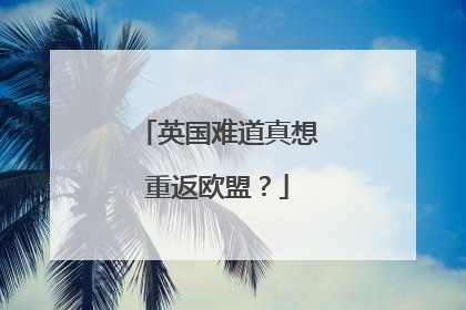 英国难道真想重返欧盟？
