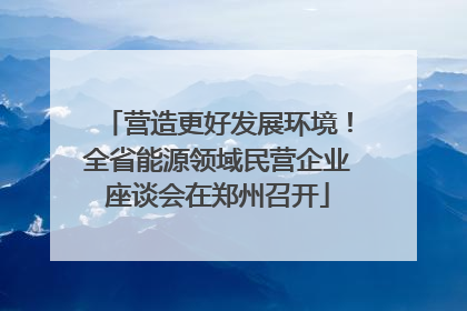营造更好发展环境！全省能源领域民营企业座谈会在郑州召开
