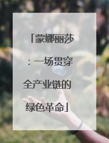 蒙娜丽莎：一场贯穿全产业链的绿色革命