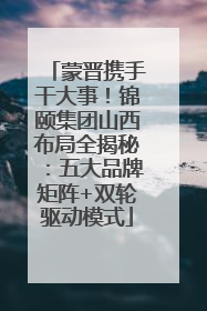 蒙晋携手干大事！锦颐集团山西布局全揭秘：五大品牌矩阵+双轮驱动模式