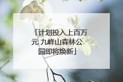 计划投入上百万元 九峰山森林公园即将焕新