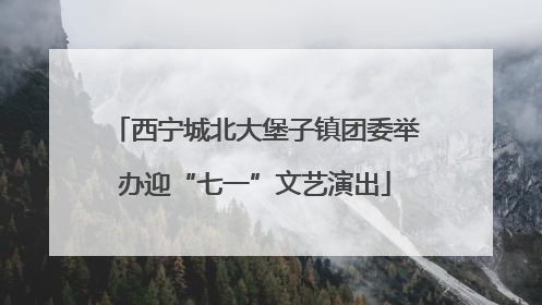 西宁城北大堡子镇团委举办迎“七一”文艺演出