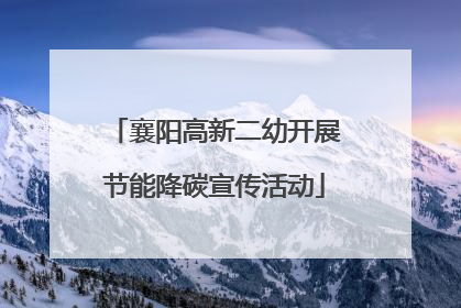 襄阳高新二幼开展节能降碳宣传活动