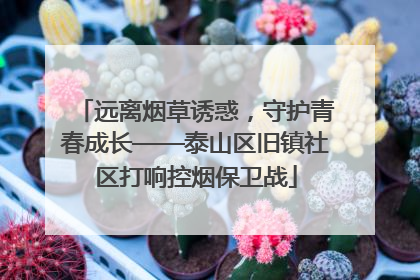 远离烟草诱惑，守护青春成长——泰山区旧镇社区打响控烟保卫战