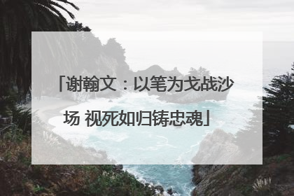 谢翰文：以笔为戈战沙场 视死如归铸忠魂
