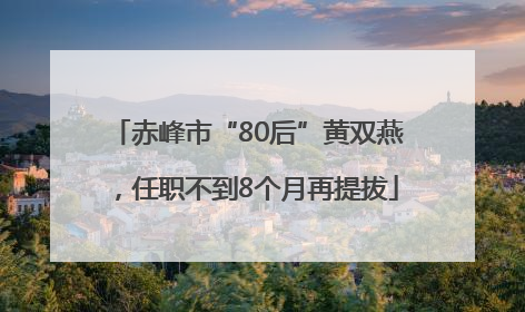赤峰市“80后”黄双燕，任职不到8个月再提拔