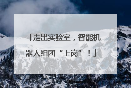 走出实验室,智能机器人组团“上岗”!