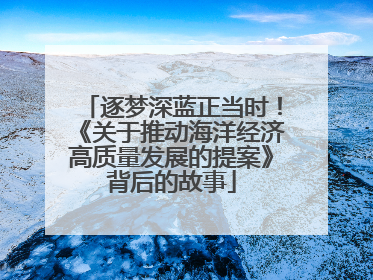 逐梦深蓝正当时！《关于推动海洋经济高质量发展的提案》背后的故事