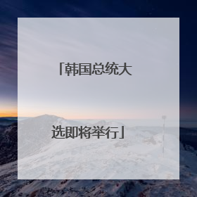 韩国总统大选即将举行