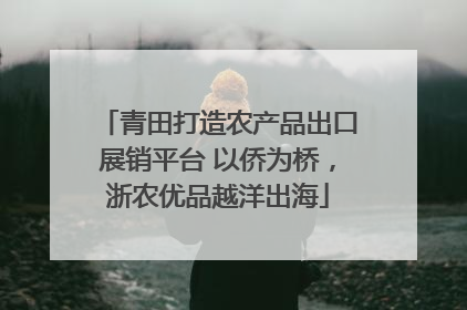 青田打造农产品出口展销平台 以侨为桥，浙农优品越洋出海