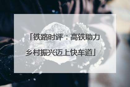 铁路时评：高铁助力乡村振兴迈上快车道