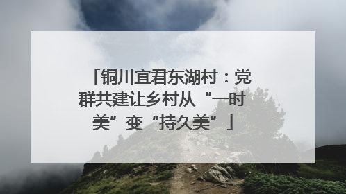 铜川宜君东湖村：党群共建让乡村从“一时美”变“持久美”
