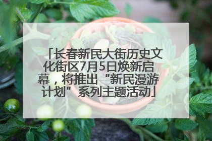 长春新民大街历史文化街区7月5日焕新启幕，将推出“新民漫游计划”系列主题活动