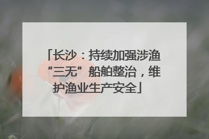 长沙：持续加强涉渔“三无”船舶整治，维护渔业生产安全