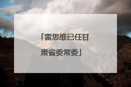 雷思维已任甘肃省委常委